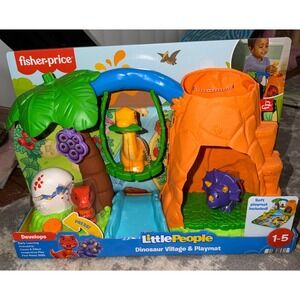 Fisher Price Little People Dinosaur Village & Playmat Playset  (NWT)